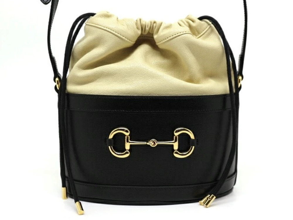 Gucci Horsebit Bucket Bag Shoulder Black Leather